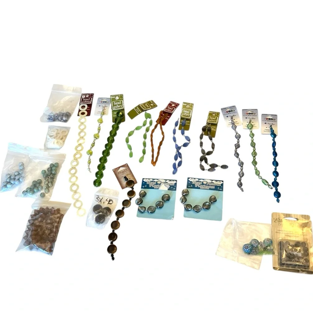 Jewelry Making Supplies Assorted Beads and Pendants Lot - 41 items